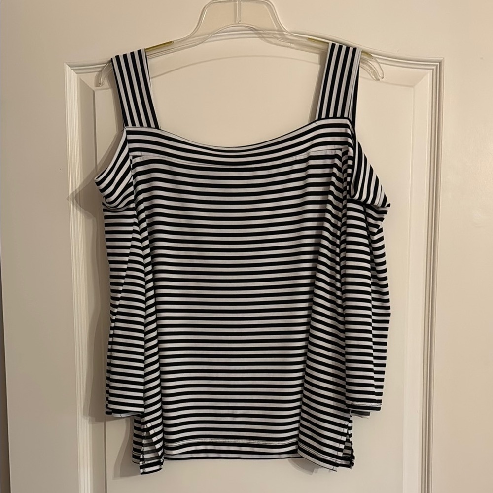 Chicos sz 3 Striped Black and White Women's Top